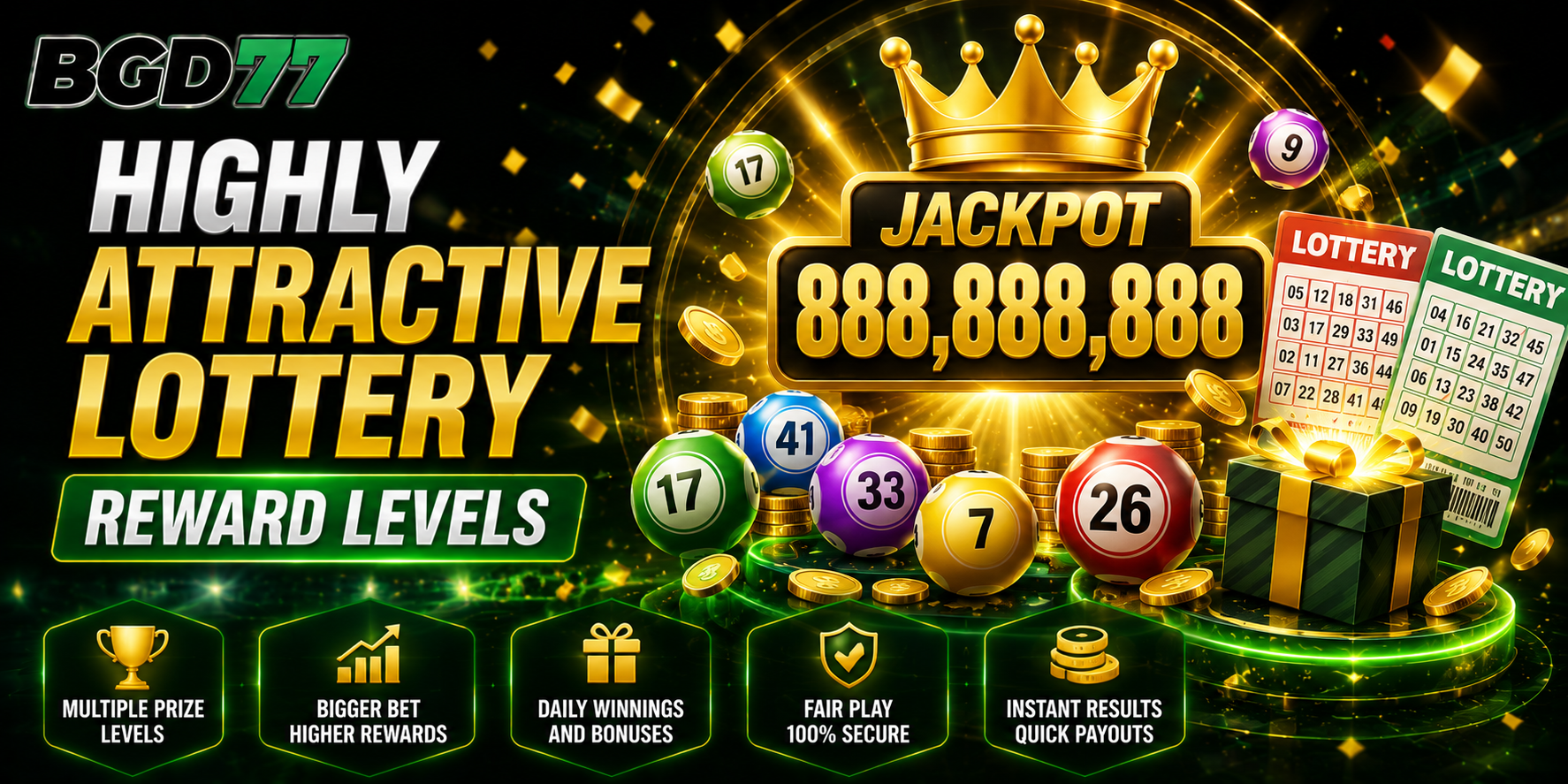 Highly Attractive Lottery Reward Levels