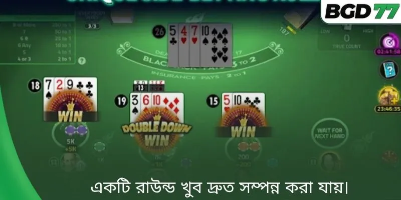 একটি রাউন্ড খুব দ্রুত সম্পন্ন করা যায়।