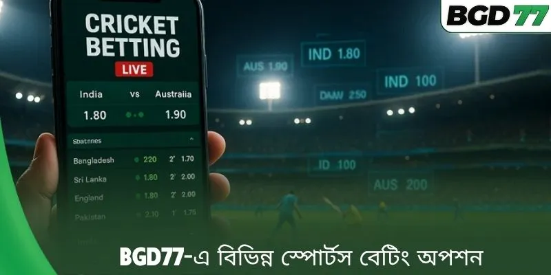 BGD77-এ বিভিন্ন স্পোর্টস বেটিং অপশন