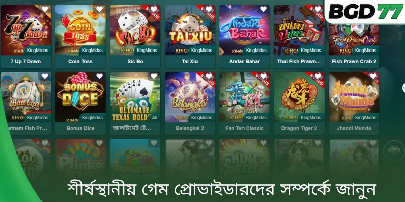 শীর্ষস্থানীয় গেম প্রোভাইডারদের সম্পর্কে জানুন