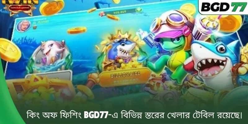 কিং অফ ফিশিং BGD77-এ বিভিন্ন স্তরের খেলার টেবিল রয়েছে। 