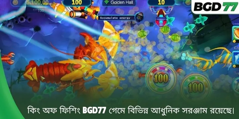 কিং অফ ফিশিং BGD77 গেমে বিভিন্ন আধুনিক সরঞ্জাম রয়েছে।